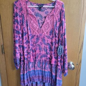 Scoop Pink Paisley Tunic Dress